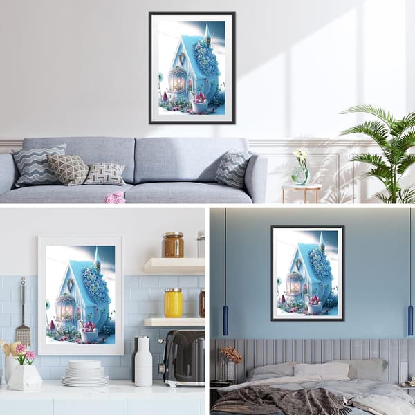 30x40cm Blomhus Diamantmalingssett for voksne, 5D Diamant