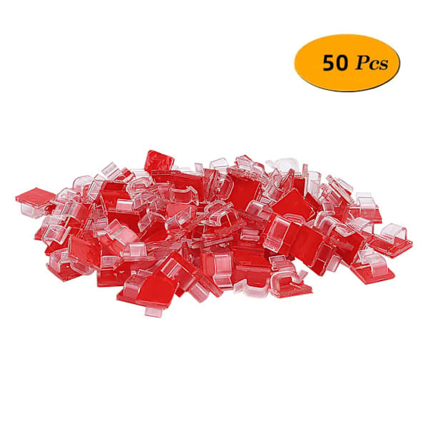 Itsekiinnittyvä kaapelipidike, 50 kpl, läpinäkyvä