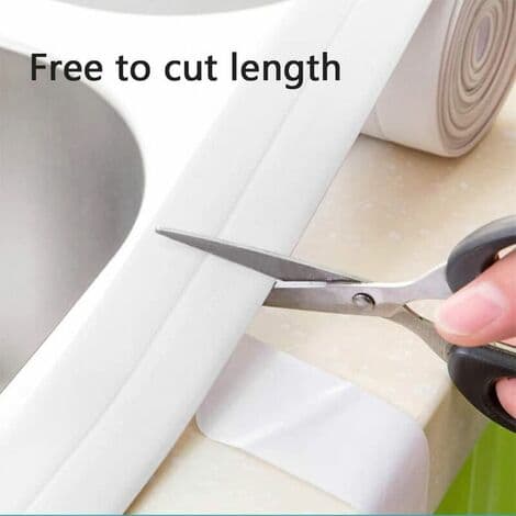 White Silicone Shower Sealing Strip 320x3.8cm Self-Adhesive Bathroom Kitchen Corner Sealing Strip[JUN]