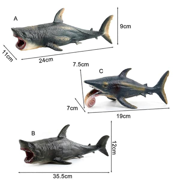 Stor Megalodon Haj Legetøj Praktisk Evne Rustfri Bedste Samling Havdyr Hvidhaj Figur til Dekor A A