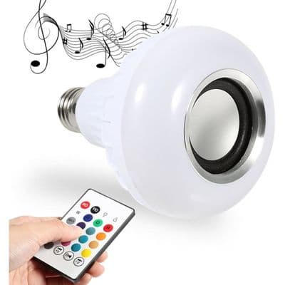 Smart Bulb, 12W E27 RGB, Lamp with BT Speaker, Synchronized Light with Remote Control PZCC
