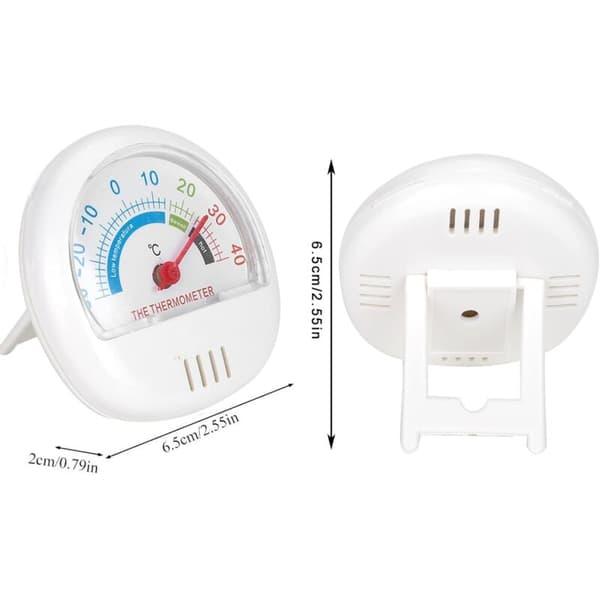Mini Fridge Freezer Thermometer Large Mechanical Dial Thermometer (White)