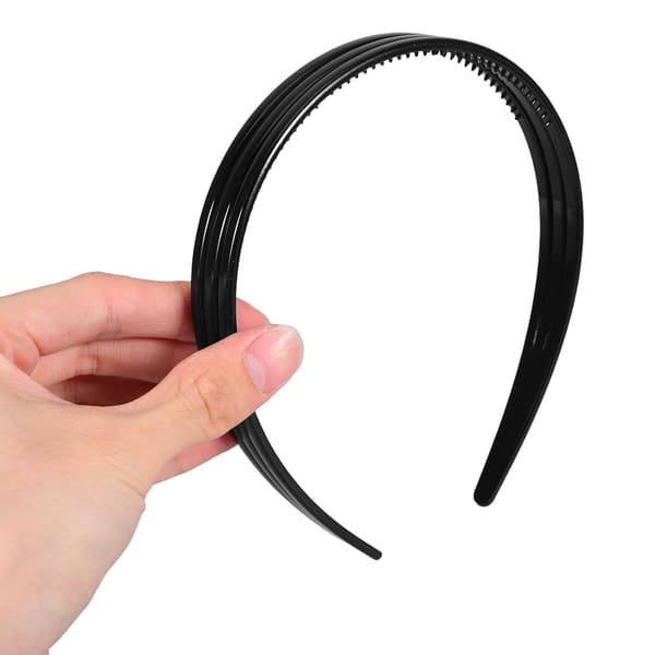 Hul ut hårkamhodebånd med tenner Svart lagdelt bøyle for kvinner og daglig styling