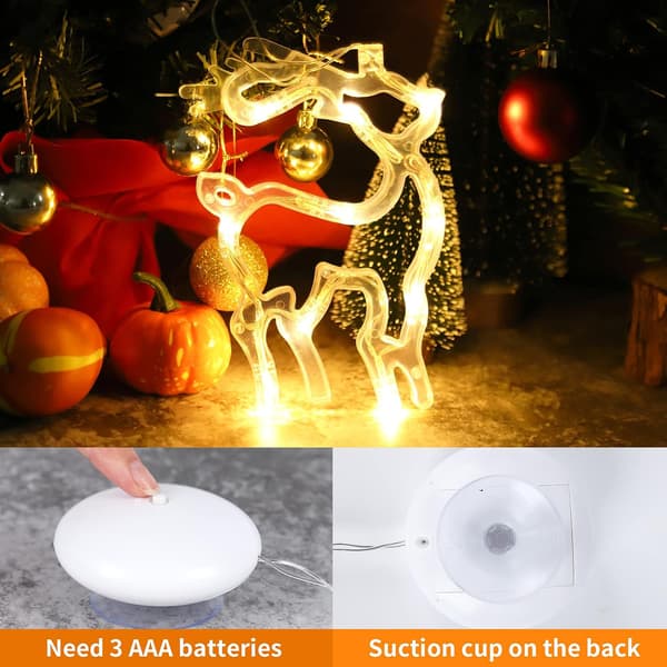 Window Lamps, 5 Pcs Hanging Christmas Tree Window Lamp with Suction Cup C