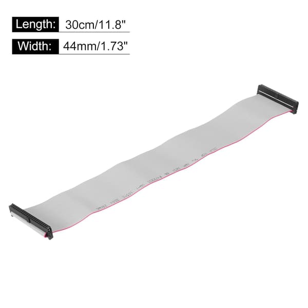 IDC 44Pin flad båndkabel, 2,0 mm pitch FC til stik 30 cm længde grå jumperledning til computer LED-skærm DVD, 2 stk.