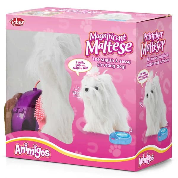 Animigos Teddy Bear / Stuffed Animal - Maltese Dog
