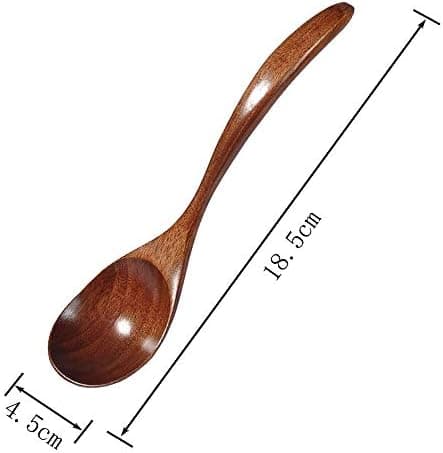 10 Natural Japanese Long Handle Wooden Spoons