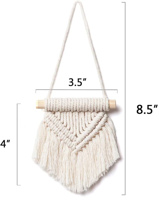 Mini Macramé Väggbonad 3-Delars Set Söt Bohemisk Julgransdekoration Bilprydnader Flätad Konstdekoration Heminredningsidéer