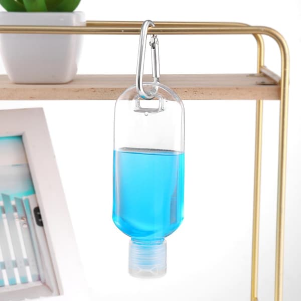 6 stk 50 ml påfyllbare flasker med krok reiseklemme