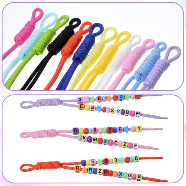12-pack färgglada flätade repnyckelringar, Paracord-väskberlocker