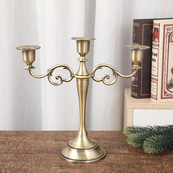 3 Lysestaker for Bryllup (Bronse), Sink Legering Lys, Spisebord