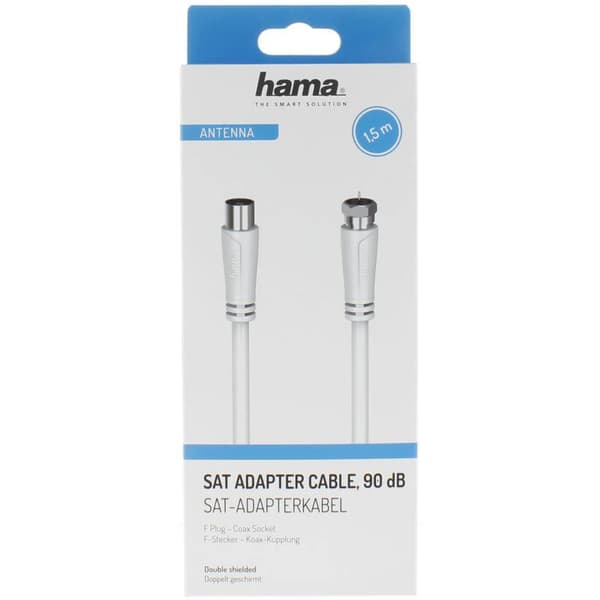 Kabel Antenn SAT 90dB F-Plug-Coax Hona Vit 1.5m