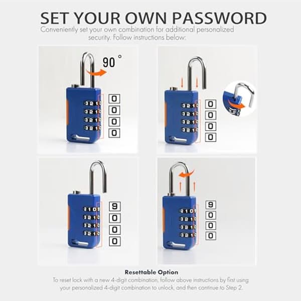 Ski Lock with Combination Lock and Foldable Cable (91.5 cm) - Security Solution for Snowboard, Bicycle, Luggage, Suitcase, Safe, and Outdoor Use