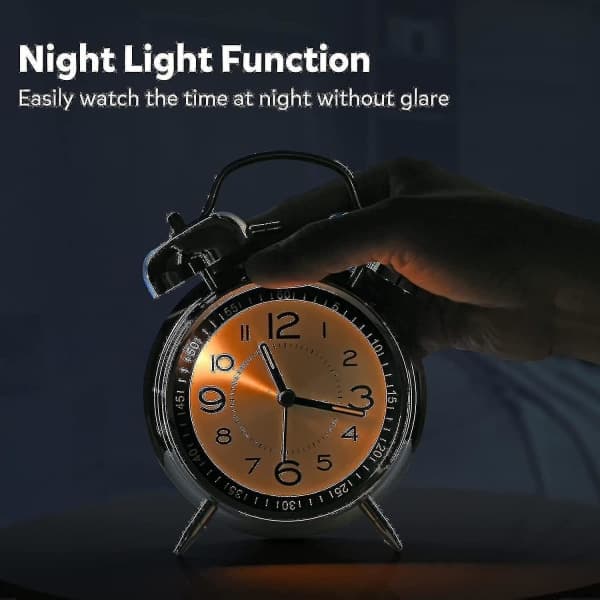 Extra Loud Alarm Clock for Heavy Sleepers, 10cm Silent Non-Ticking Quartz with Backlight (Blue)[JUN]