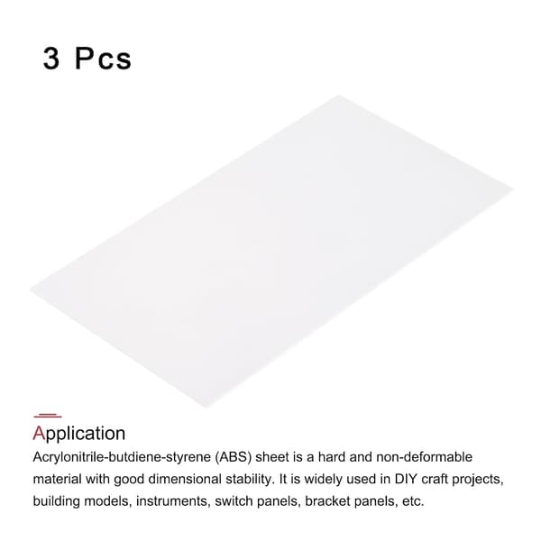 ABS Plastplade 7 x 4 0,02 Tommer Styrenplader til Byggemodel DIY Håndværkspanel Hvid 3 Stk 7\" 4\" 0,02\"