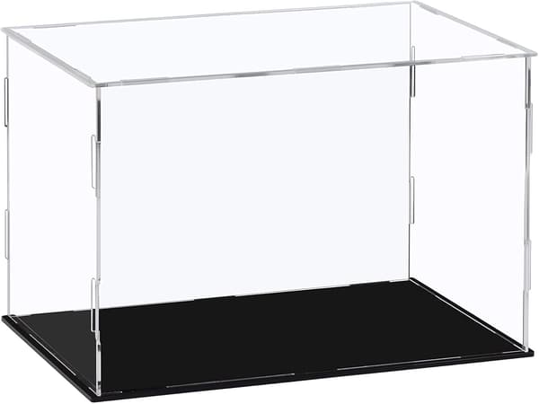 Akryl displayboks, transparent akryl displaykube til samlerfigurer - Sort, 30x20x20cm (11,8x7,9x7,9in)