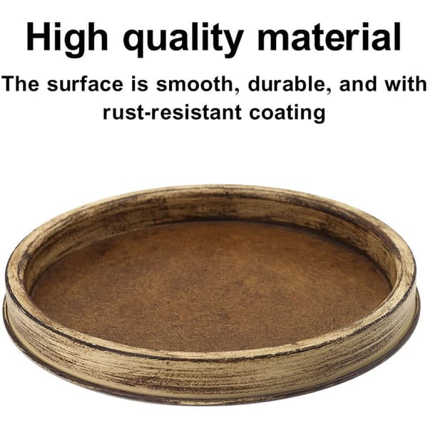 Round Iron Tray, Farmhouse Style Candle Holder, Home Decor Tray, Coffee Table, Kitchen, Dining Room, Decorative Storage Tray