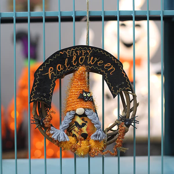 1 stk (2) Halloweenkrans 20 cm, Halloweenpynt til ophæng, Smal