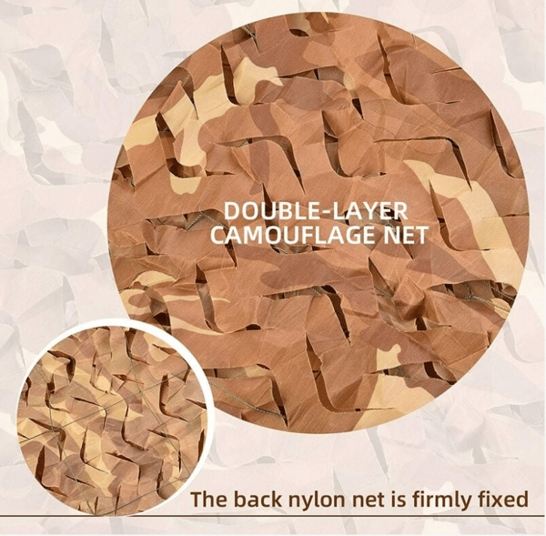 Rektangulær skyggeseil i fargerikt nett, kamuflasjemønster, 3x4 m