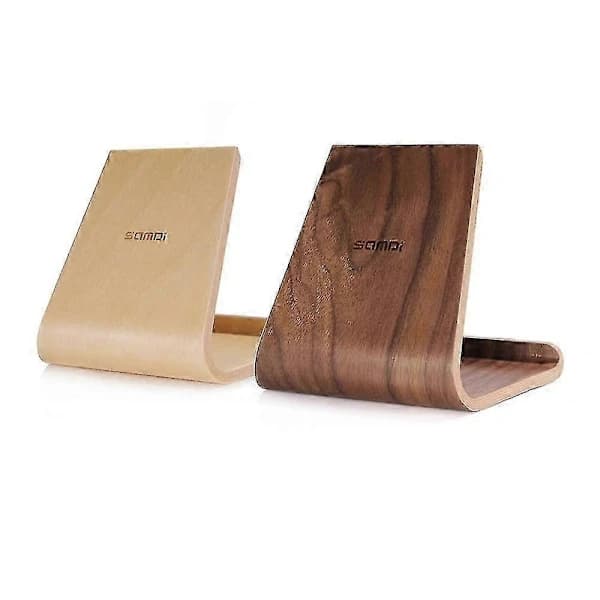 Samdi Valnød Træ Telefon Tablet Stativ Holder Dockingstation Vugge til iPhone 7 Plus iPad mini Air Sa