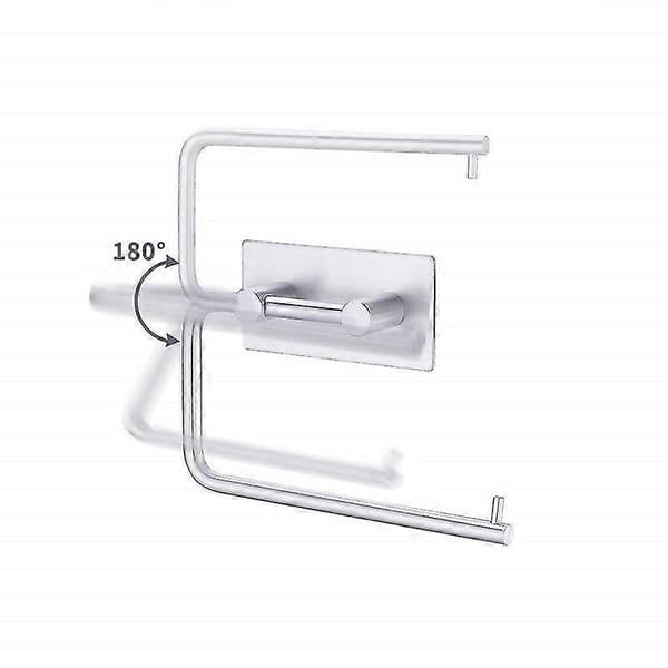 Self-adhesive Toilet Paper Holder, Wall Mounted Toilet Roll Holder Sturdy Wall Paper Holder Waterproof Rustproof (1 pc, Silver)