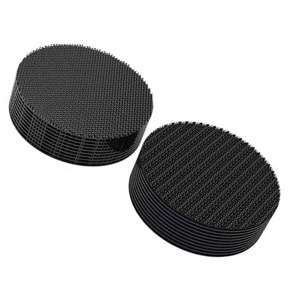 Black Self-Adhesive Hook and Loop Dots - 50mm Round Fasteners with Adhesive Backing, 20 Pairs