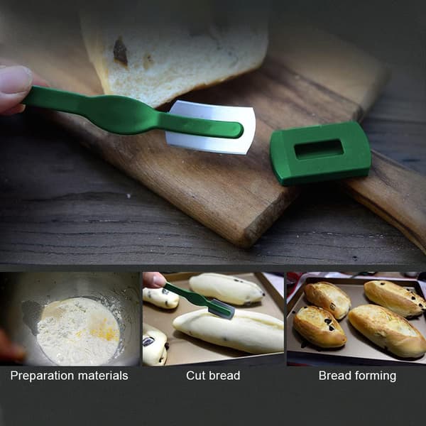 2 sæt med 4 stk. brødknive, brødblade i kulstofstål, bagerblade, grignette bagerblade, brødbagerblade, bagerblade i rustfrit stål, til fr