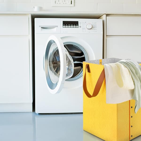 Laundry basket, laundry hamper with handles, 72L large felt storage