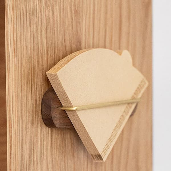 Kaffefilterholder i tre, filterpapirholder