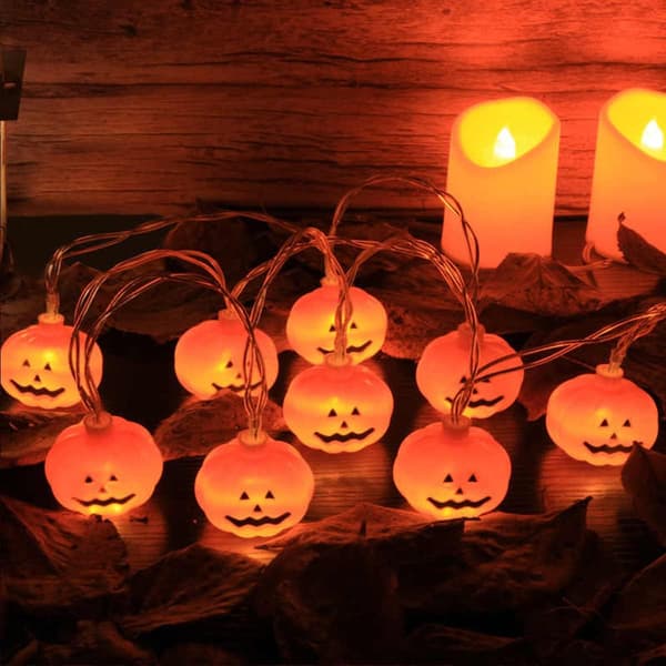 Halloween-lys gresskar, batteridrevet dekorasjon, 3 meter