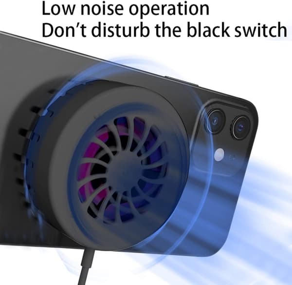 Magnetisk køleradiator egnet til iPhone 15W trådløs oplader, trådløs oplader til spil varmeafledning (Sort)