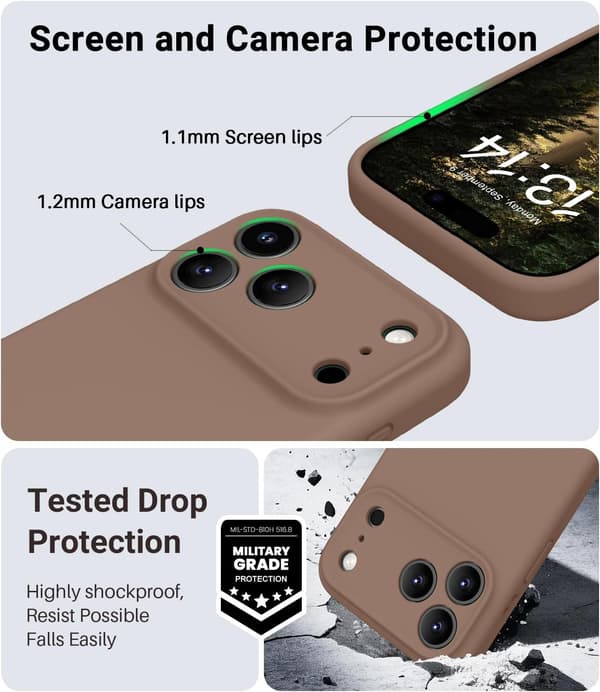 Slankt MagSafe-kompatibelt deksel til iPhone 17 Pro Max | Myk silikon[JUN] iPhone 17 Pro Max lysebrun marron clair iPhone 17 Pro Max