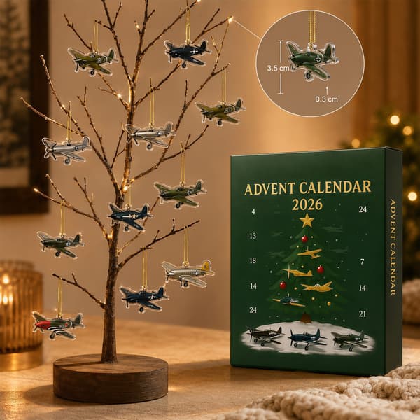 Adventskalender Fly fly til jul, 24-dagers nedtellingskalender Fly, 2D akrylfly til hjemmedekorasjon