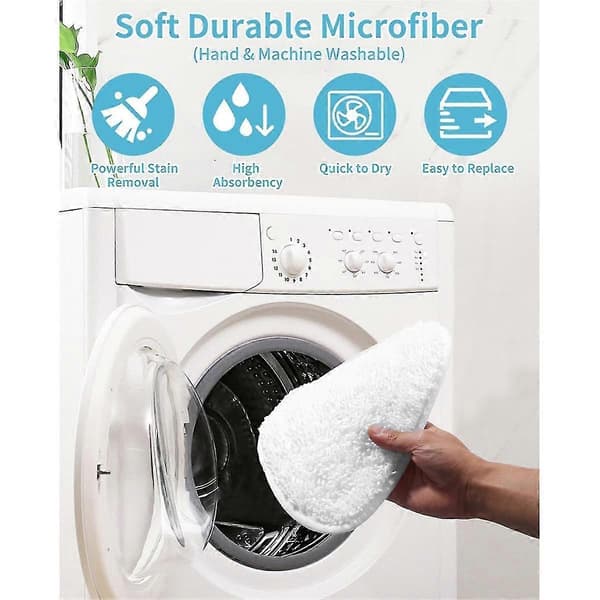 Erstatningsmoppputer for dampmopp, kompatible med PureSteam ThermaPro 211 10-i-1 dampmopprenser 8-pakning