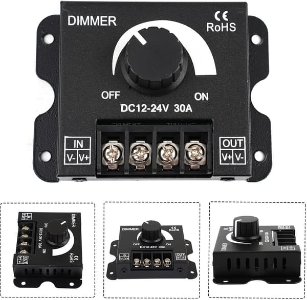 Konstantstrømperler 30A Spændingsregulator til LED Justerbar Controller Enkeltfarvet Belysning,