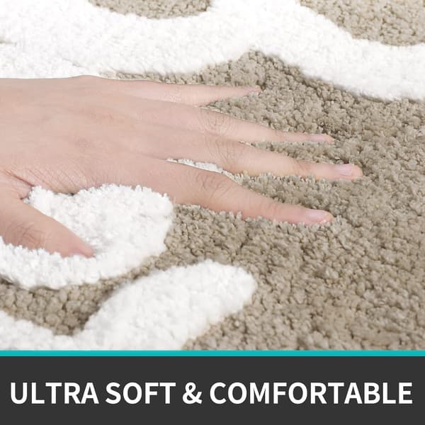 Non-slip bathroom mat, microfiber fluffy bath mat, water-absorbent sh