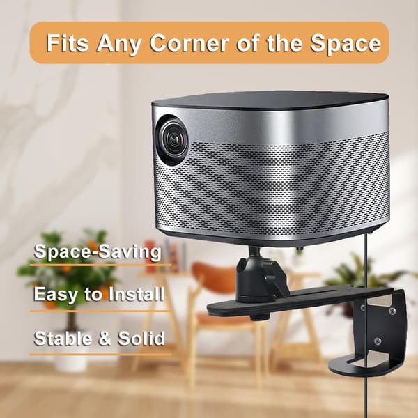 Adjustable Projector Mount, Wall Mounted Projector Bracket, 360° Rotating Projector Stand