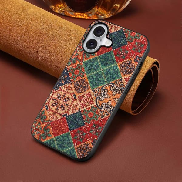 Compatible with iPhone 17 Case Floral PU Leather PC TPU Phone Case Winter Blue