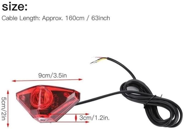 Bakbrems Sykkel E-sykkel Tilbehør 6-80V LED-lampe for Elektrisk