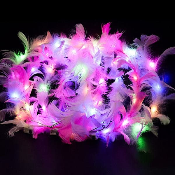 2 stk glødende LED-krans Halloween krone blomst 1 1 1 1 1 1 1