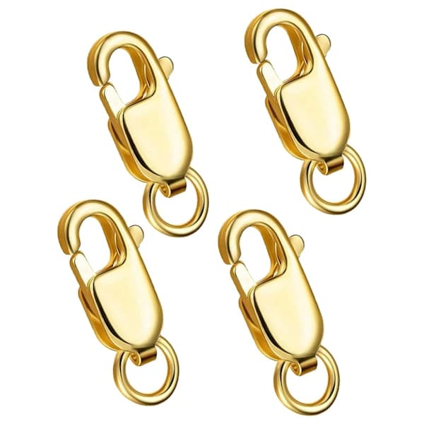 4 stk armbåndslås hummerlås smykkefremstilling 18k guld kobber springringe