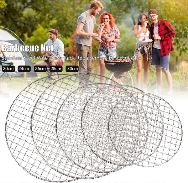 WMLBK Grillrist, Rund BBQ Grill, Rustfrit Stål Trådnet, Dampende Kølerist Til Udendørs Camping Picnic Bagning