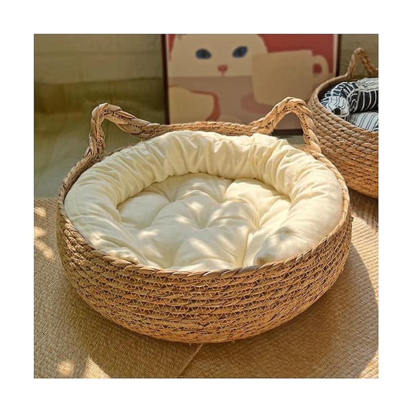 Koselig Hundeseng Sommer Klorebrett Rotting Vaskbart Tilbehør Vevde Avtakbare Pute 35cm