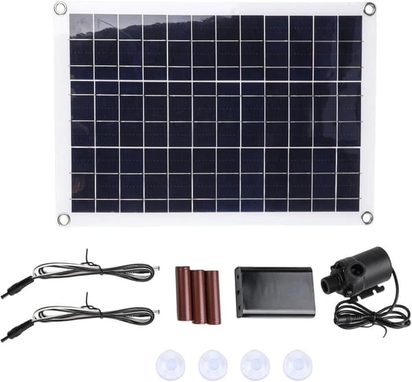 Pump Trädgårdsdamm Fontän Akvarium Batterilåda 50W Solvattenkit 800L/H Flöde för med