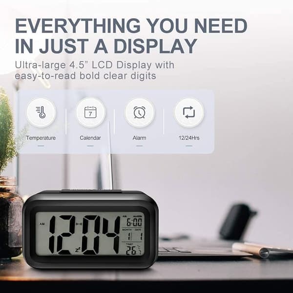 Digital väckarklocka, LED digital klocka med temperaturvisning