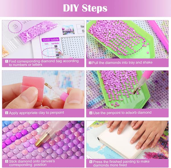 1 stk 5D Diamantmaling Diamantsæt Komplet Rhinestone Kunst Håndværk