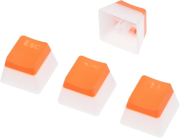 108 taster PBT Pudding Keycaps Sett OEM Profil Dobbeltskudd for Mekanisk Tastaturoppsett, Oransje White