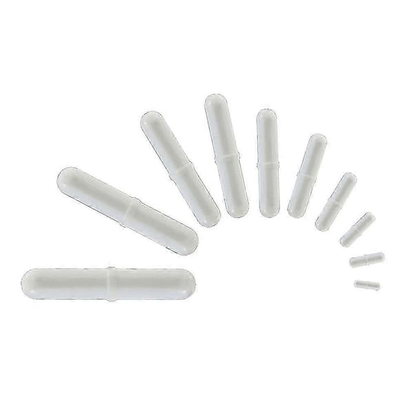 10 stk PTFE Magnetomrører Mixer Rørestav Spinbar Omrøring til Laboratoriebrug Hvid Farve
