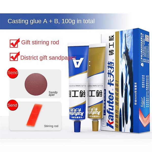 Gjutjärn Gjutlim Kafuter Ab Gjutlim Sprickreparation Stark 100g Spricka 65g 65g