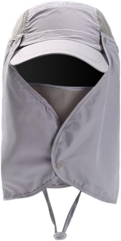 Light Grey Sun Hat for Fishing Beach Wide Coverage Face Anti-UV Sun